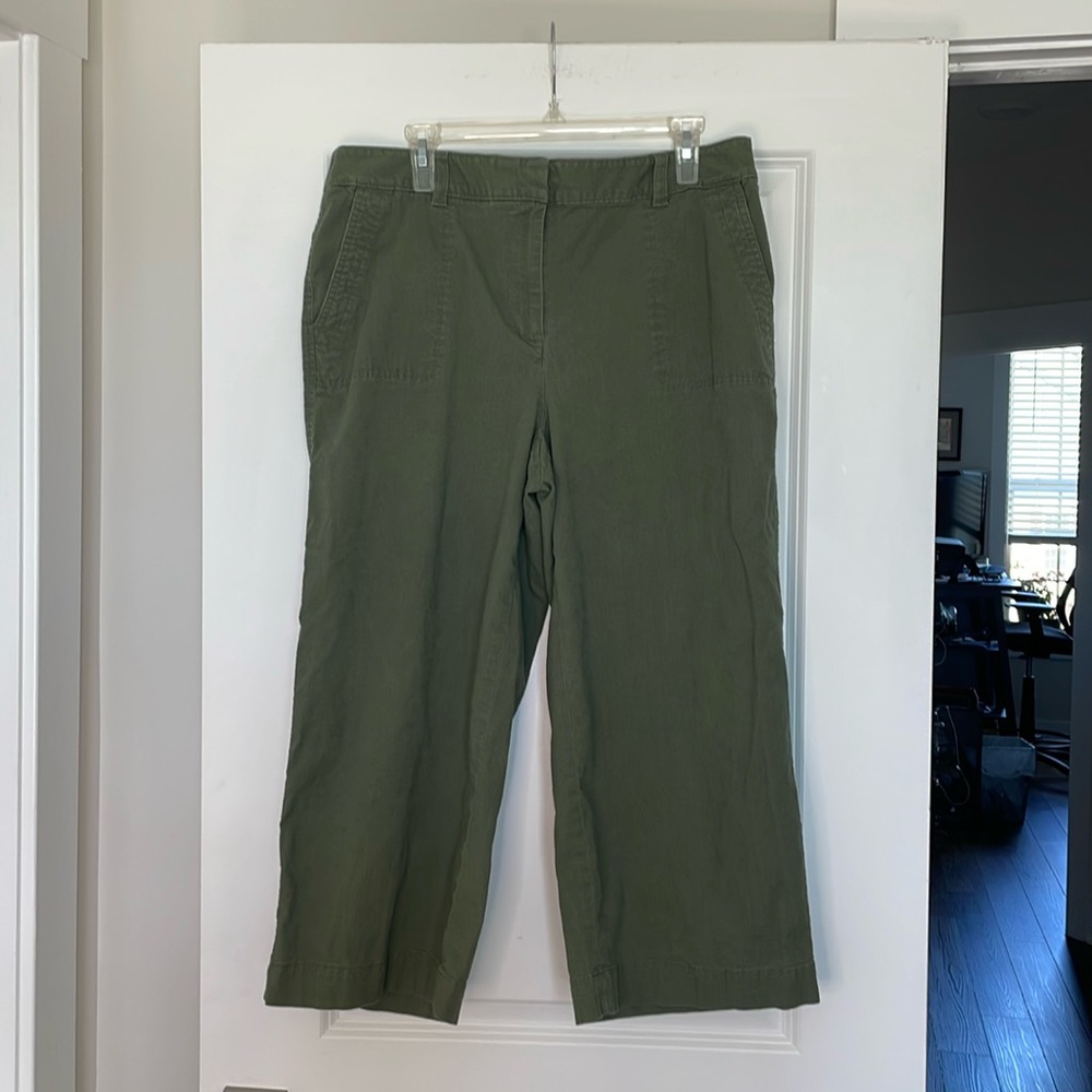 Talbots Wide Leg Linen Ankle Pant SZ 14